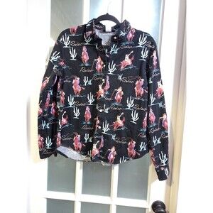 Roughrider Circle T Vintage rodeo Western  Button Up M Rodeo
